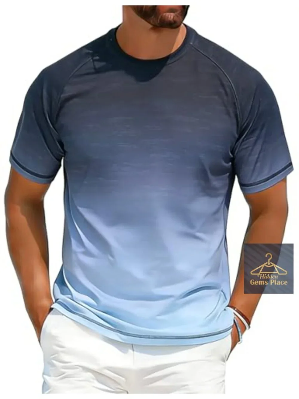Men's UPF 50+ Rash Guard Swim Shirt Short Sleeve Sun Protection